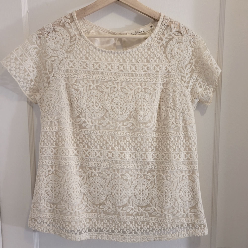 Cap-sleeve Lace Top